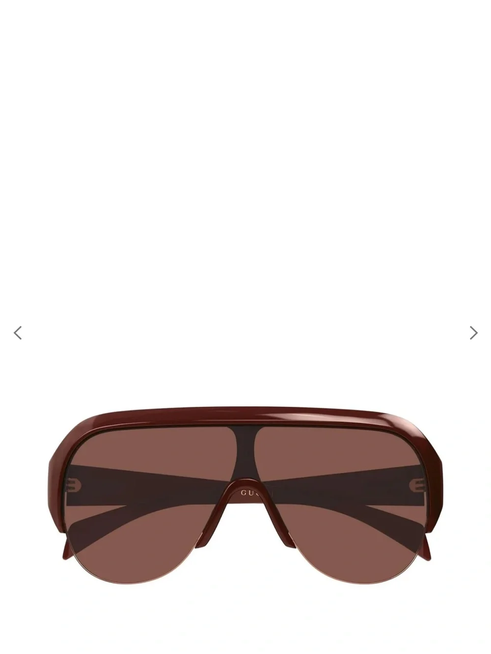 Gucci Brown Oversized Shield Sunglasses
